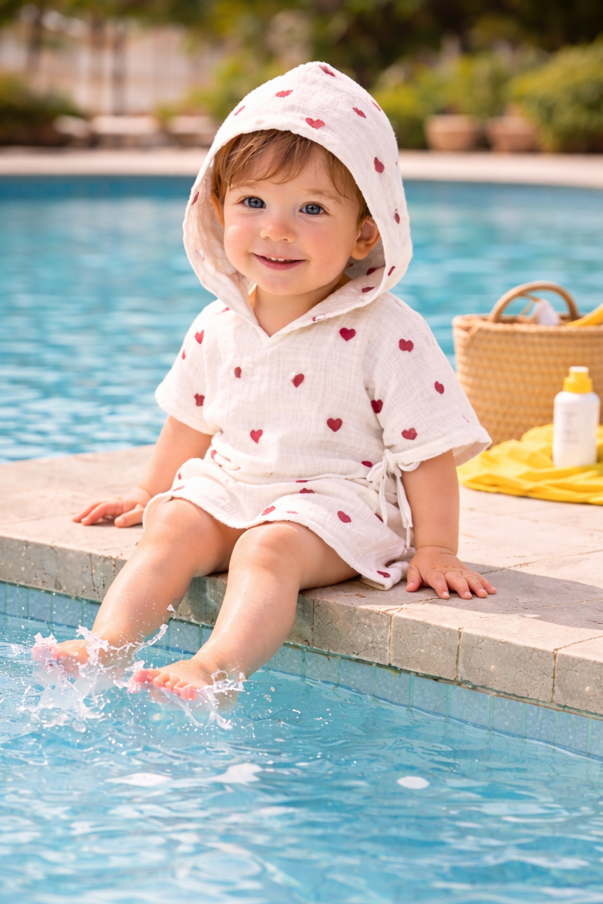 100% Cotton Muslin Fabric Baby Poncho