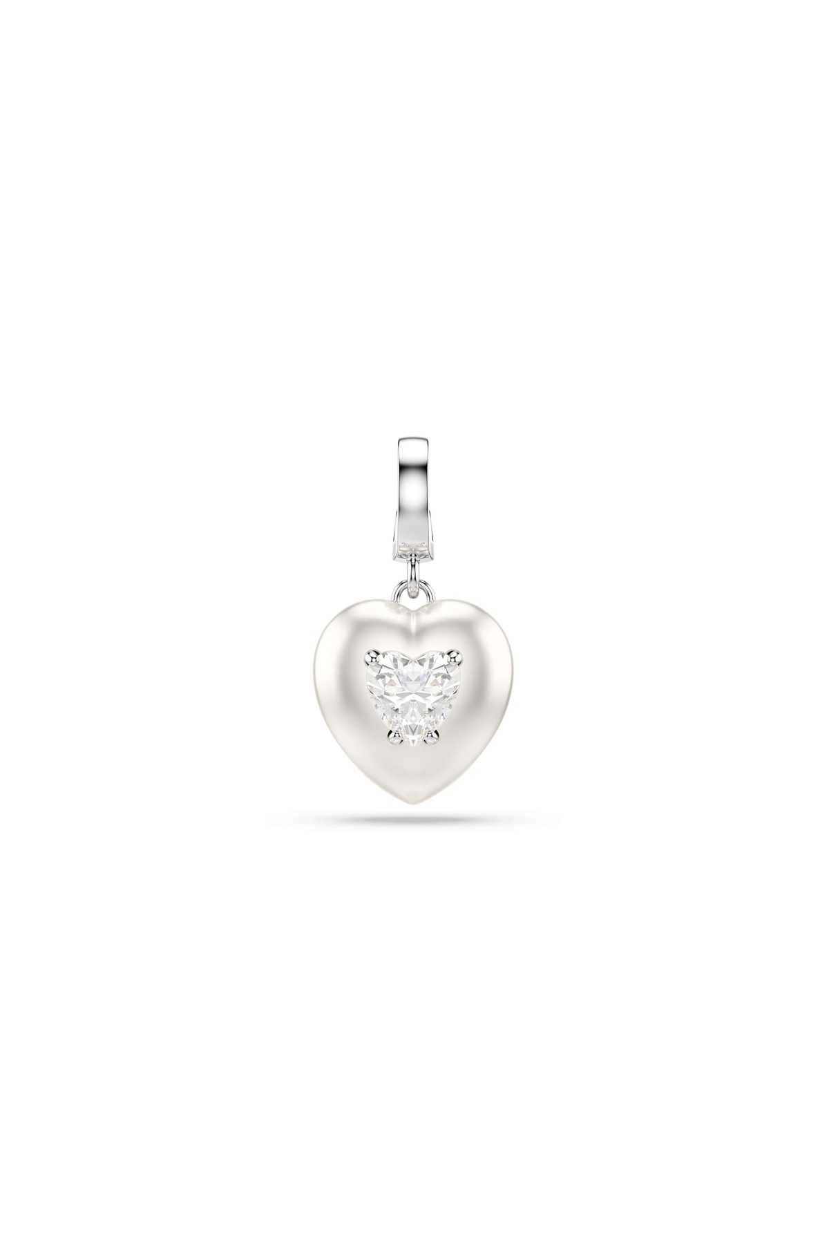 Idyllia Charm, Mixed cuts, Pearl plating, Heart, White, Rhodium plating