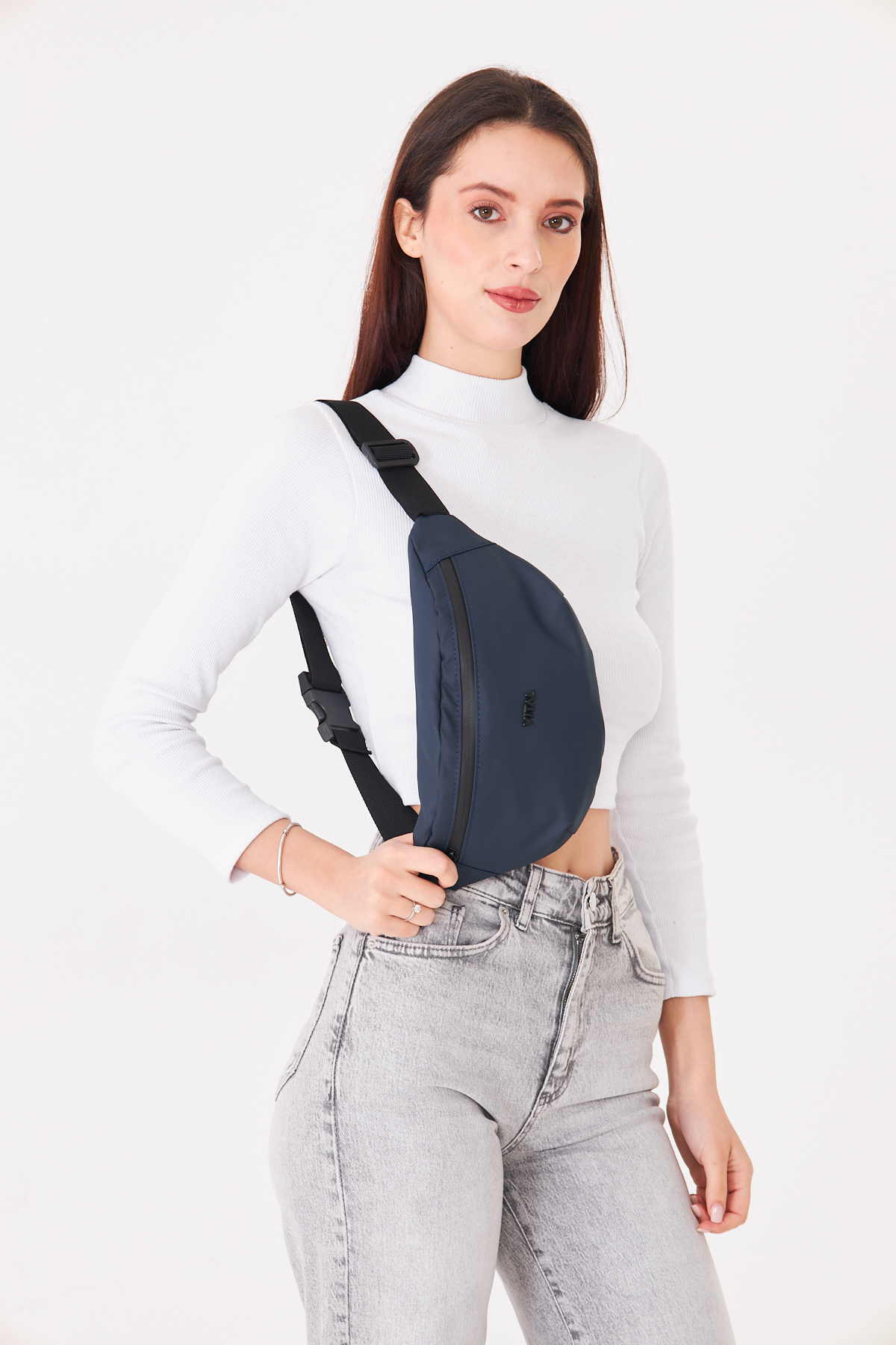 Superbag Gri 2 Bölmeli Çapraz Askılı Bel ve Omuz Çantası Unisex Günlük Kullanım Çantası görsel 5