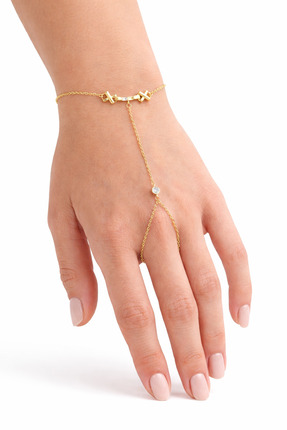 VELORA.CO Velora Taş Detaylı Gold Şahmeran Bileklik