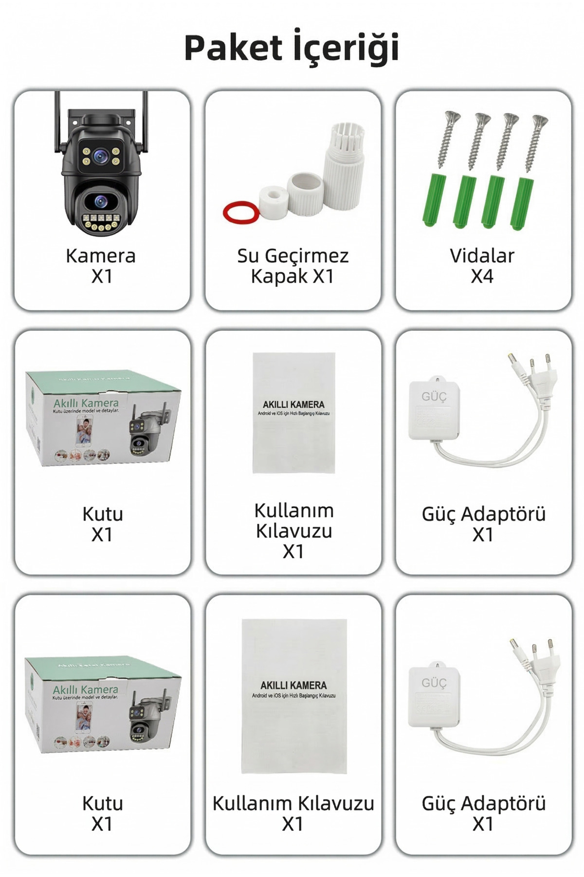 8MP 4K Ultra HD Çift Lensli Wi-Fi Güvenlik Kamerası - Çift Ekran İzleme, Akıllı Takip ve Gece Görüşü