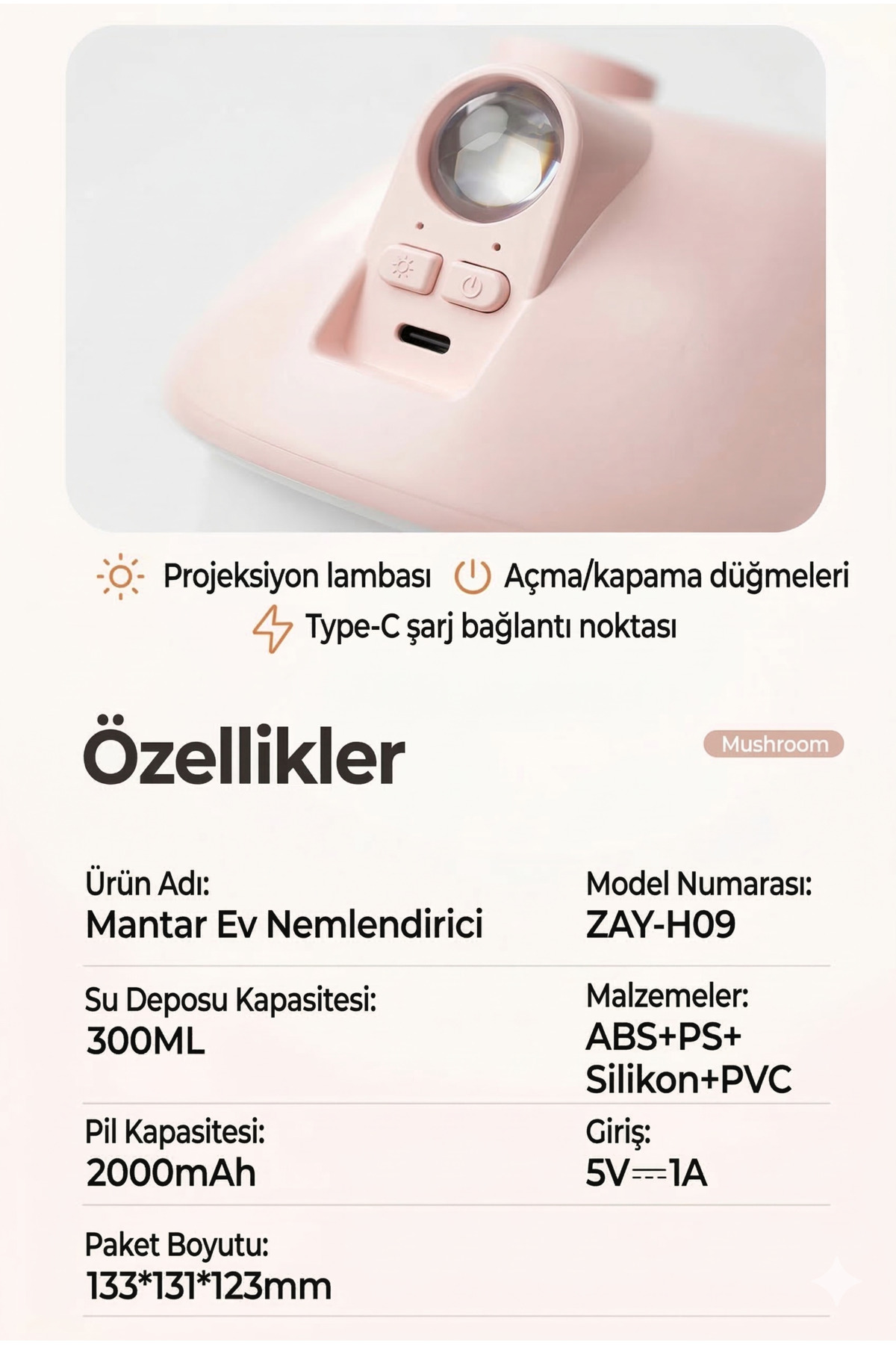 Modern Alev Tasarımlı Hava Nemlendirici ve Buhar Makinesi - Sessiz Nemlendirici ve Işıklı Difüzör