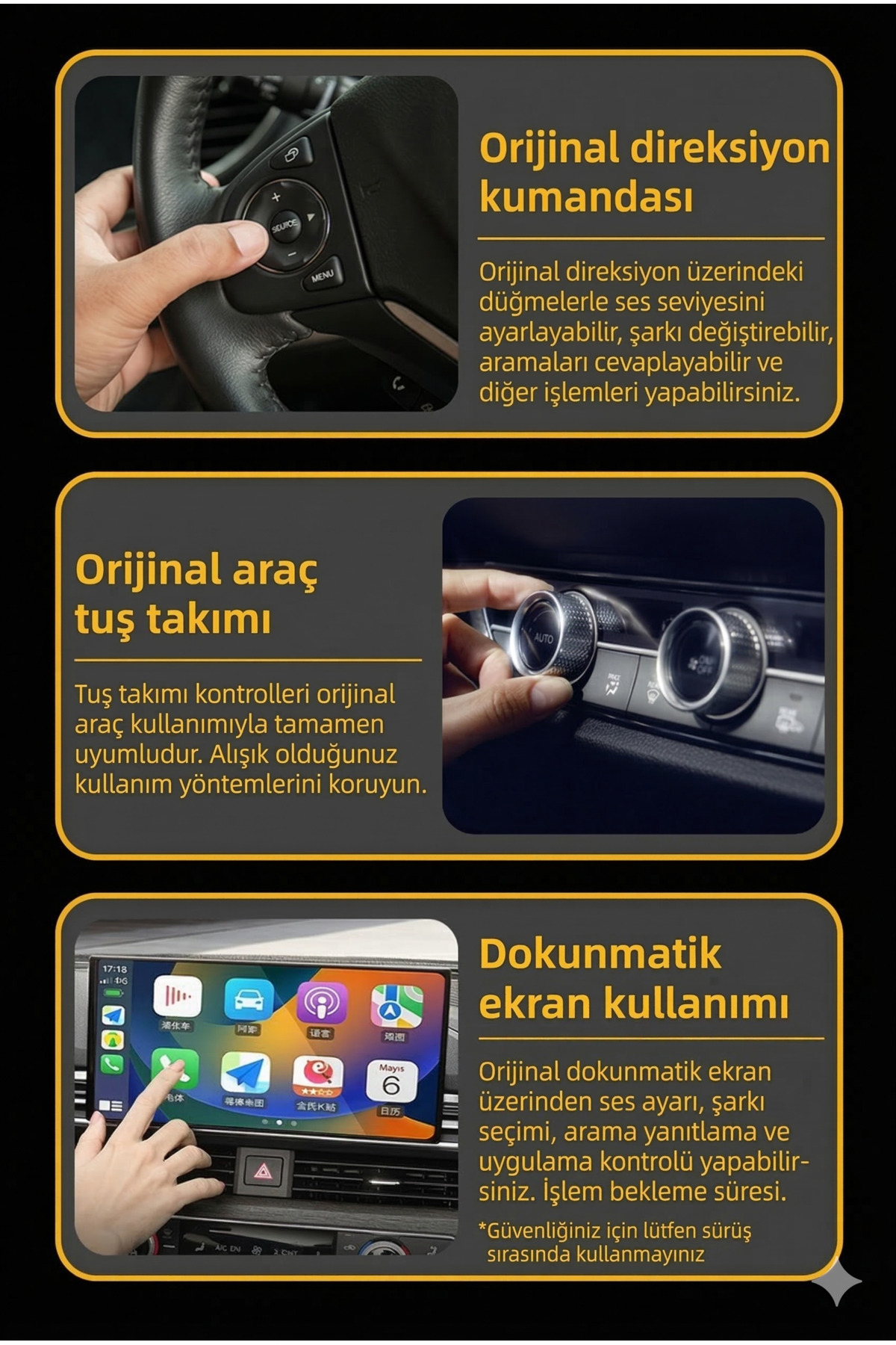 2 in 1 Kablosuz CarPlay ve Android Auto Adaptörü - Tak Çalıştır, Kablosuz Bağlantı Dönüştürücü
