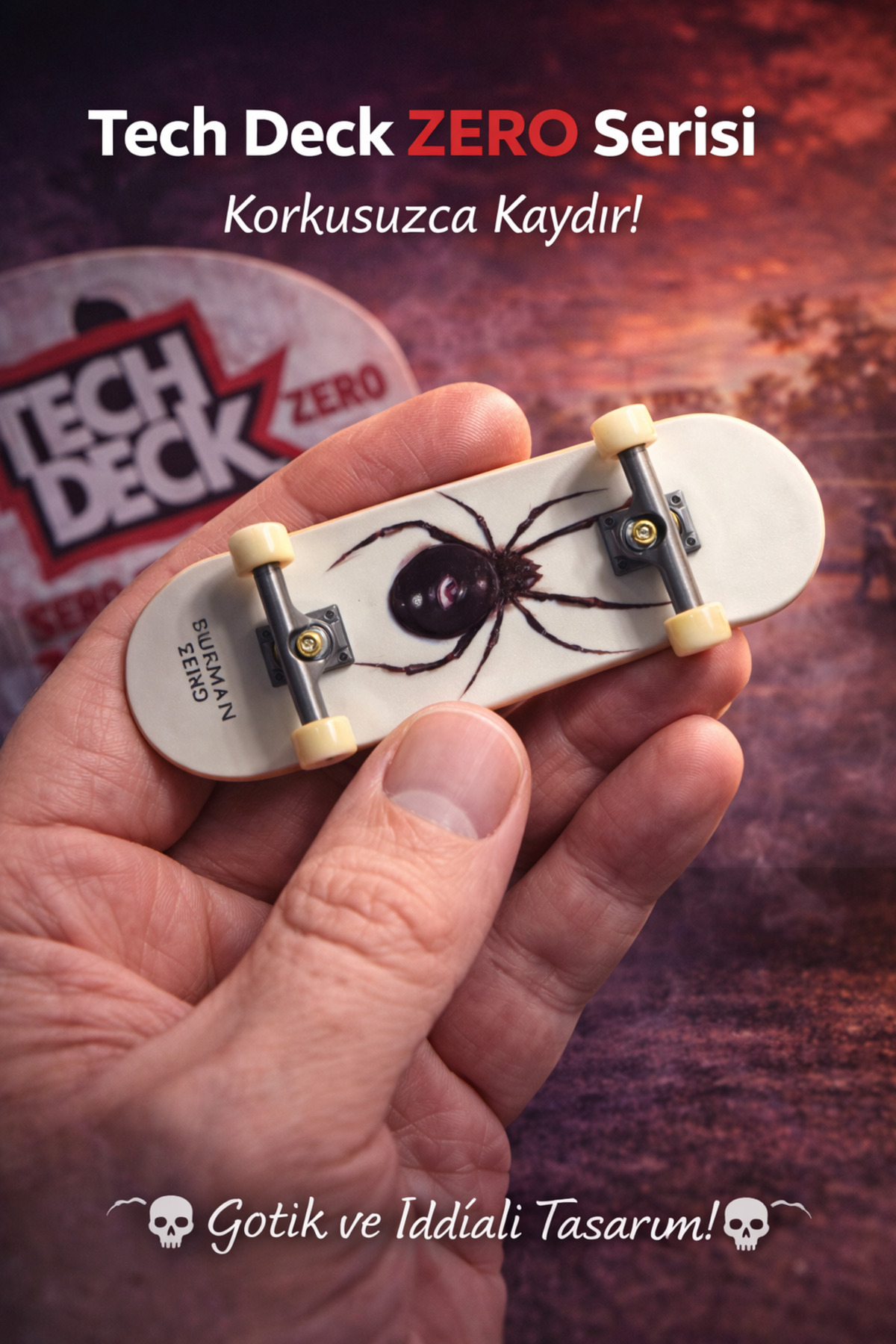 Cici Oyuncak Tech Deck Zero Fingerboard Örümcek Tasarım Parmak