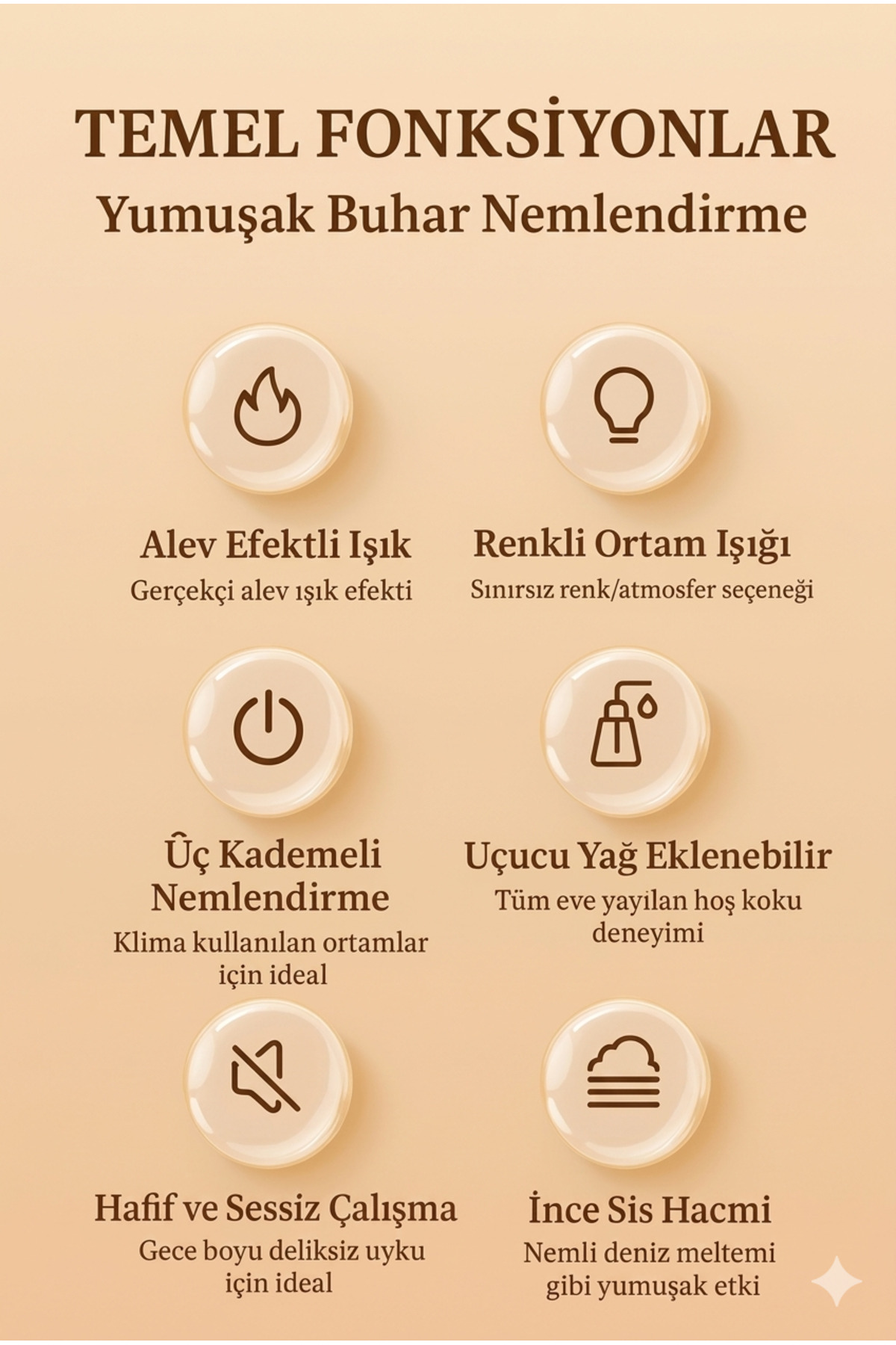 Alev Efektli Ultrasonik Hava Nemlendirici - Büyük Buhar Kapasiteli Aromaterapi Difüzörü ve 7 Renkli