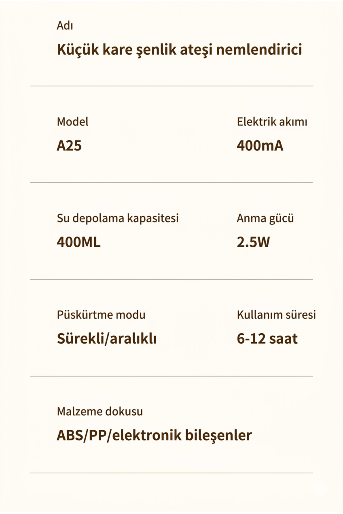 Çatlak Desenli Dekoratif Hava Nemlendirici - 7 Renkli LED Işıklı Masaüstü Buhar Makinesi