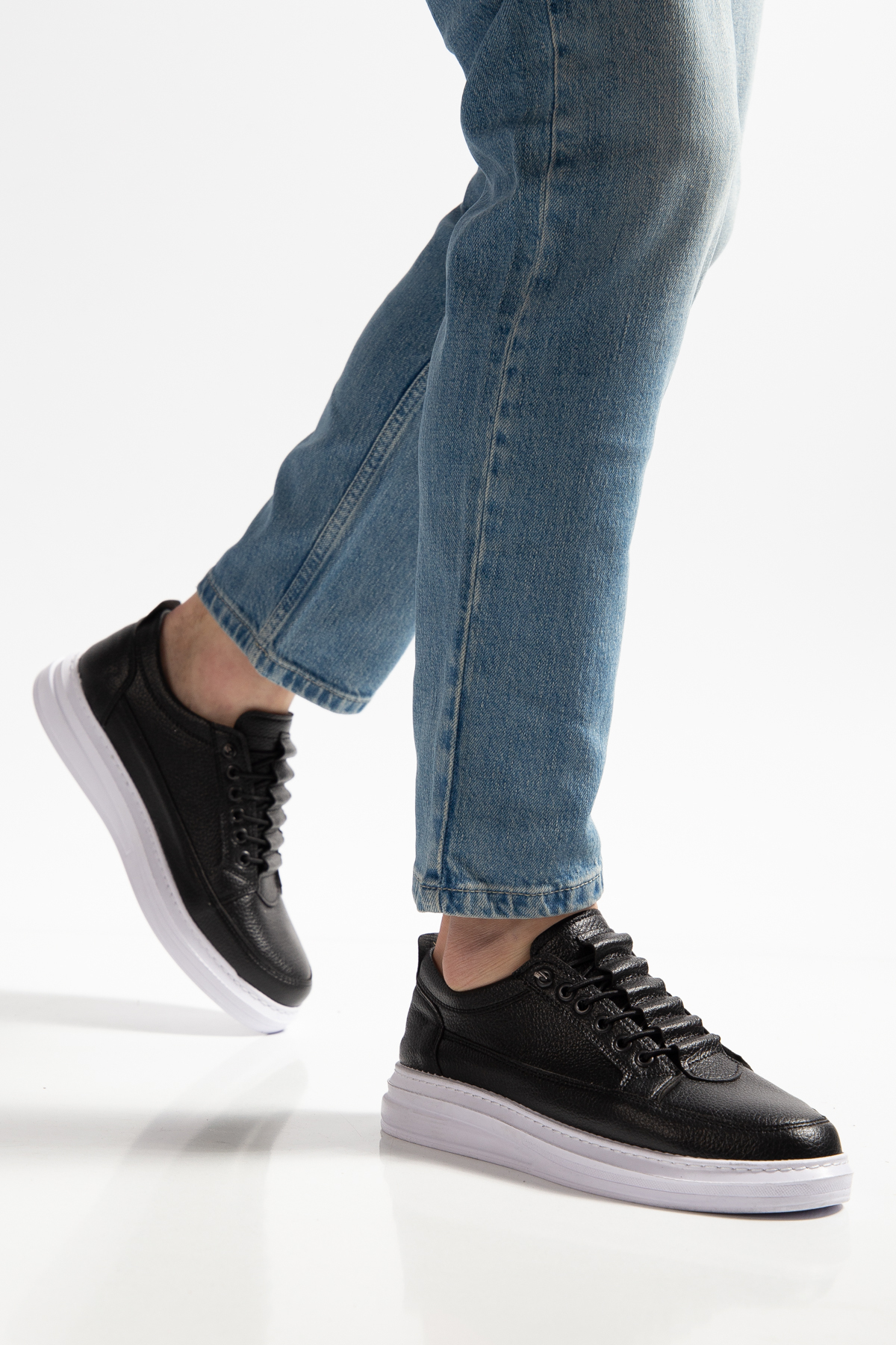 MY GROSS SHOES Erkek Siyah Akıllı Bağcıklı Günlük Hafif Poli Dikişli Taban Yürüyüş Garantili Spor Ayakkabı görsel 7