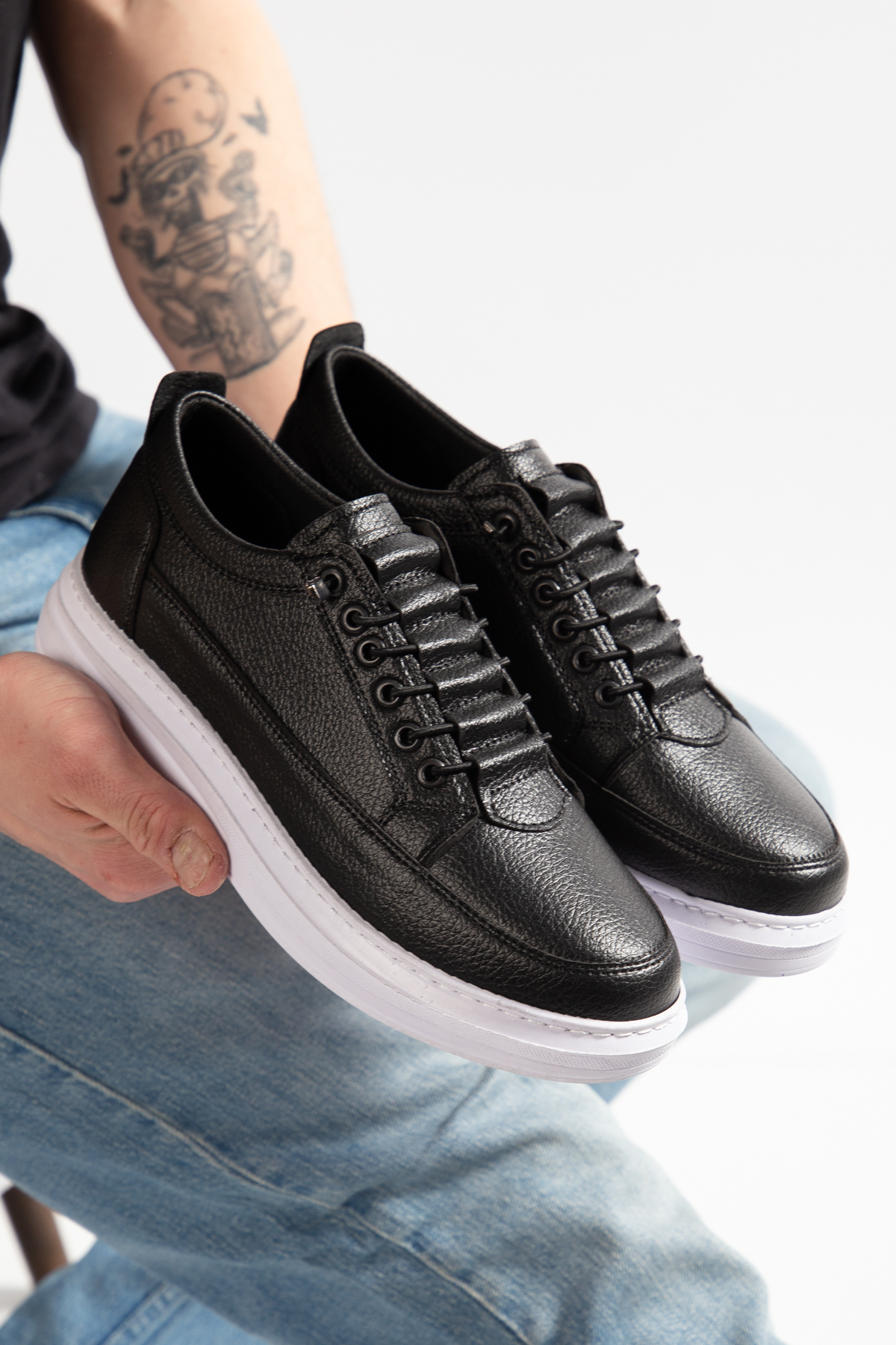 MY GROSS SHOES Erkek Siyah Akıllı Bağcıklı Günlük Hafif Poli Dikişli Taban Yürüyüş Garantili Spor Ayakkabı görsel 2