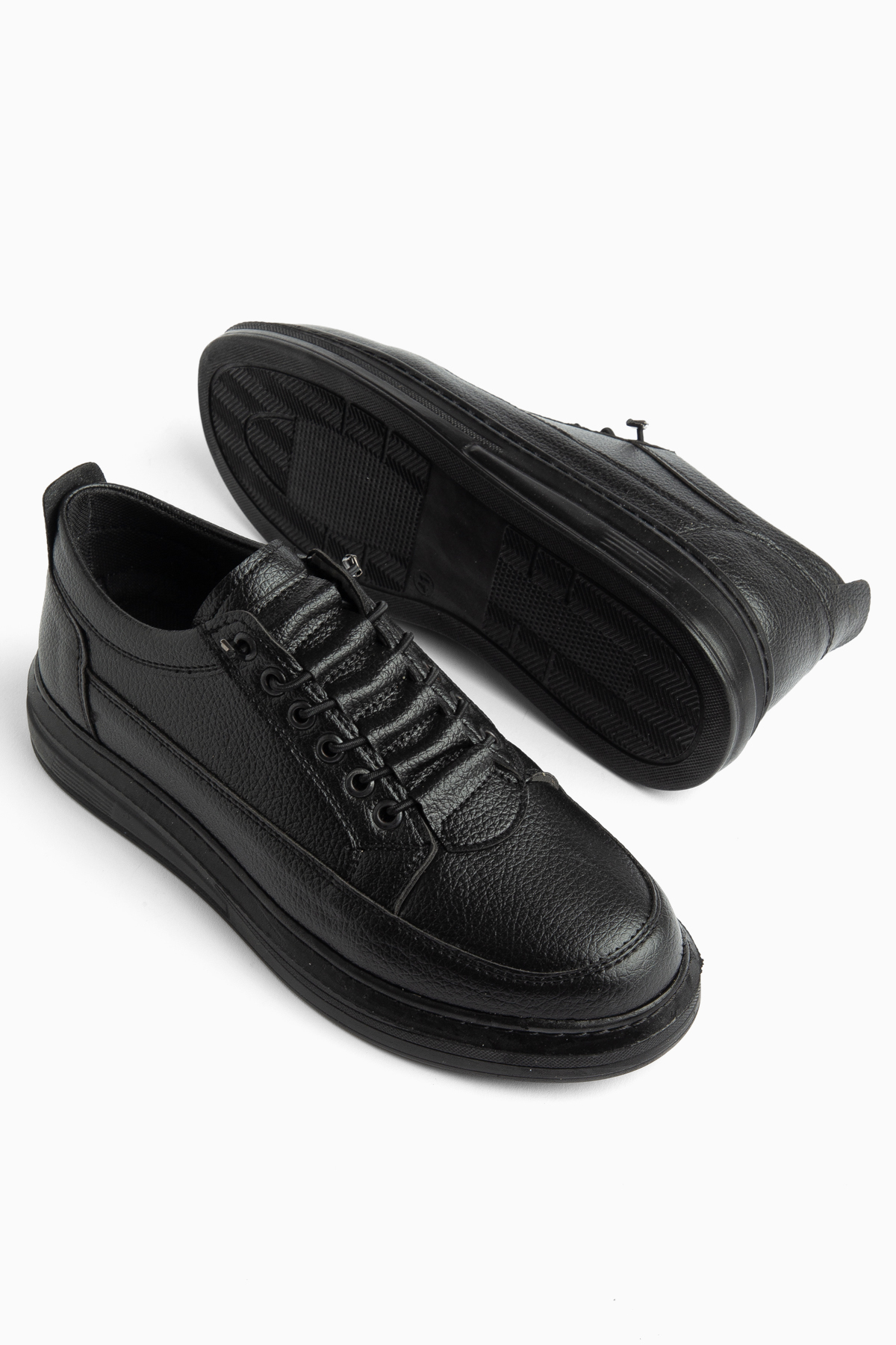 MY GROSS SHOES Erkek Siyah Akıllı Bağcıklı Günlük Hafif Poli Dikişli Taban Yürüyüş Garantili Spor Ayakkabı görsel 5
