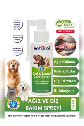 TRENTPET Ağız Ve Diş Bakım Spreyi 100ml Kedi Ağız Bakımı Köpek Ağız Kokusu Di...