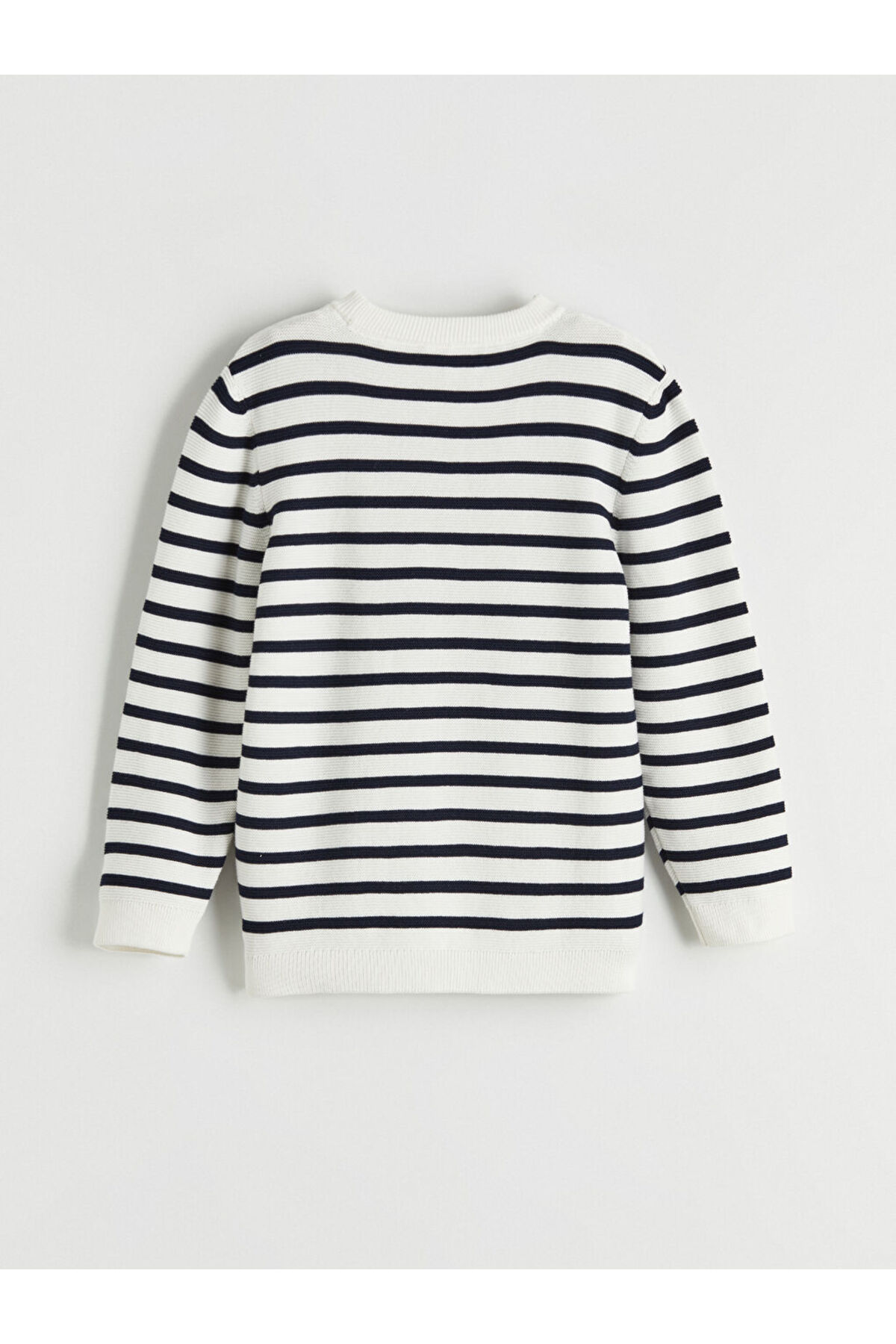 LC Waikiki Lacivert Bisiklet Yaka Çizgili Erkek Çocuk Triko Kazak fotoğrafı 3 (önizleme)