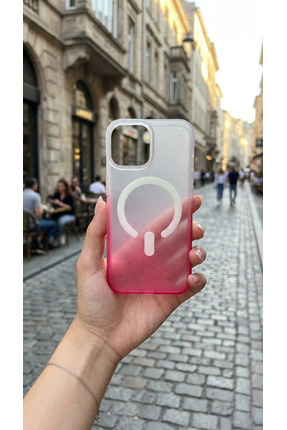 KILIF ZONE iPhone 13-14 Uyumlu Magsafe Özellikli Simli Sert Yarı Şeffaf Silik...