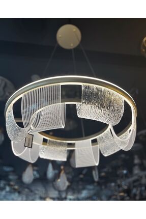 ABAGlobal "Modern LED Avize | Şık Halka Tasarım | Şeffaf Cam Detay"