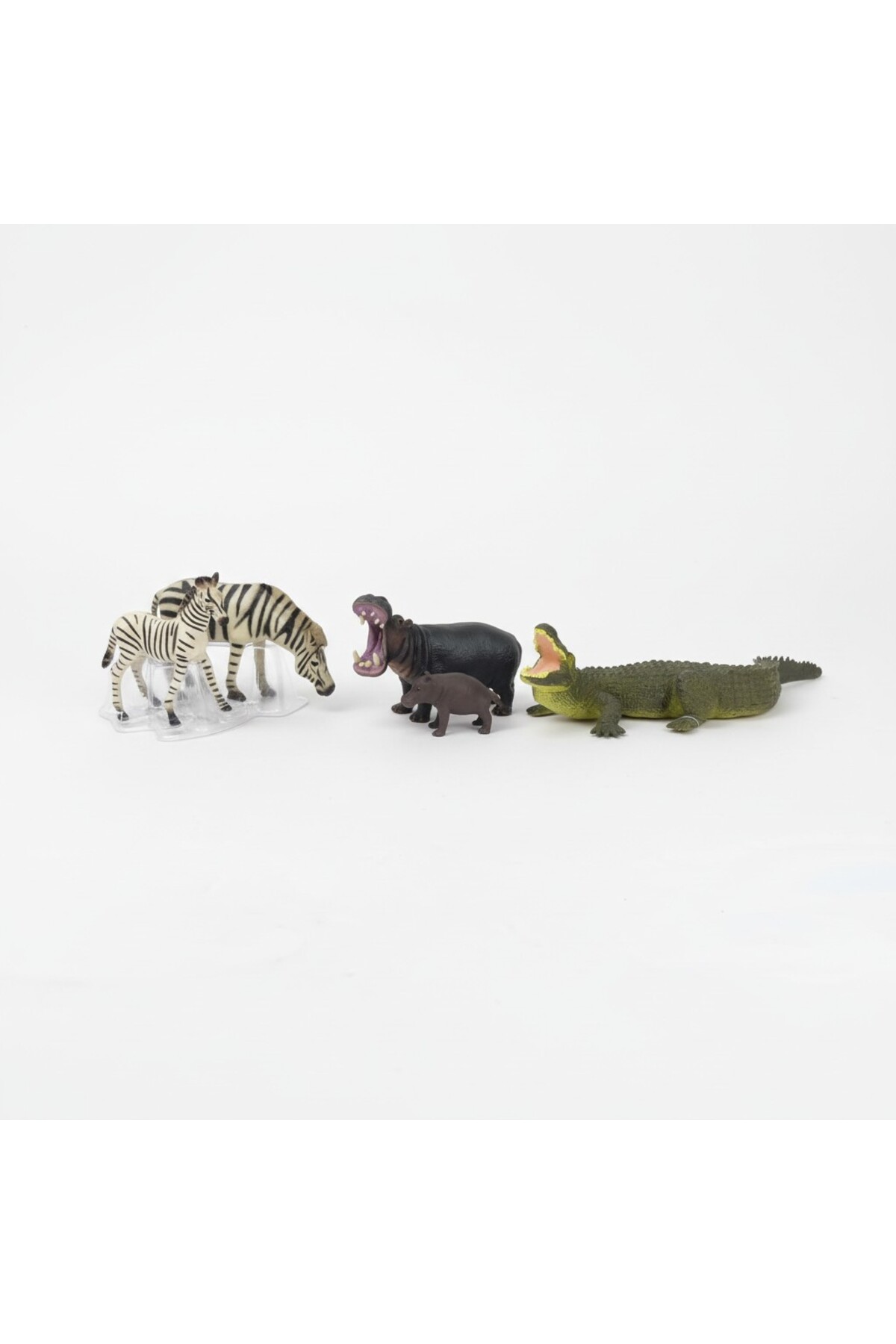 TUFY TOYS YAVRULU ZEBRA /GERGEDAN VE TİMSAH HAYVAN FİGÜR SETİ