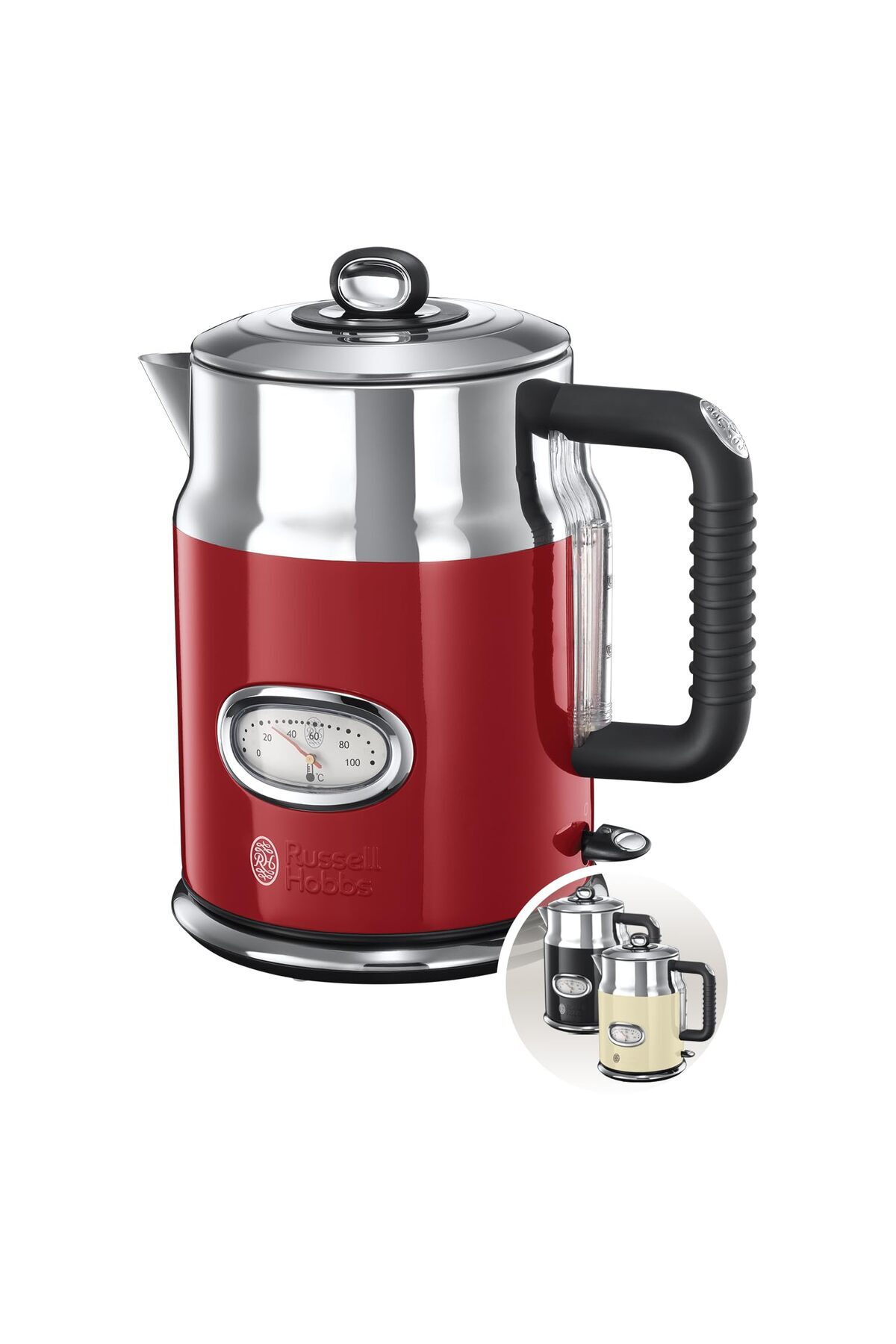 RUSSELL HOBBS 21670-70 Su Isıtıcı, 1.7L, 2400W, Hızlı Kaynatma Özelliği, Retro Tasarım, Su Sıcaklığı