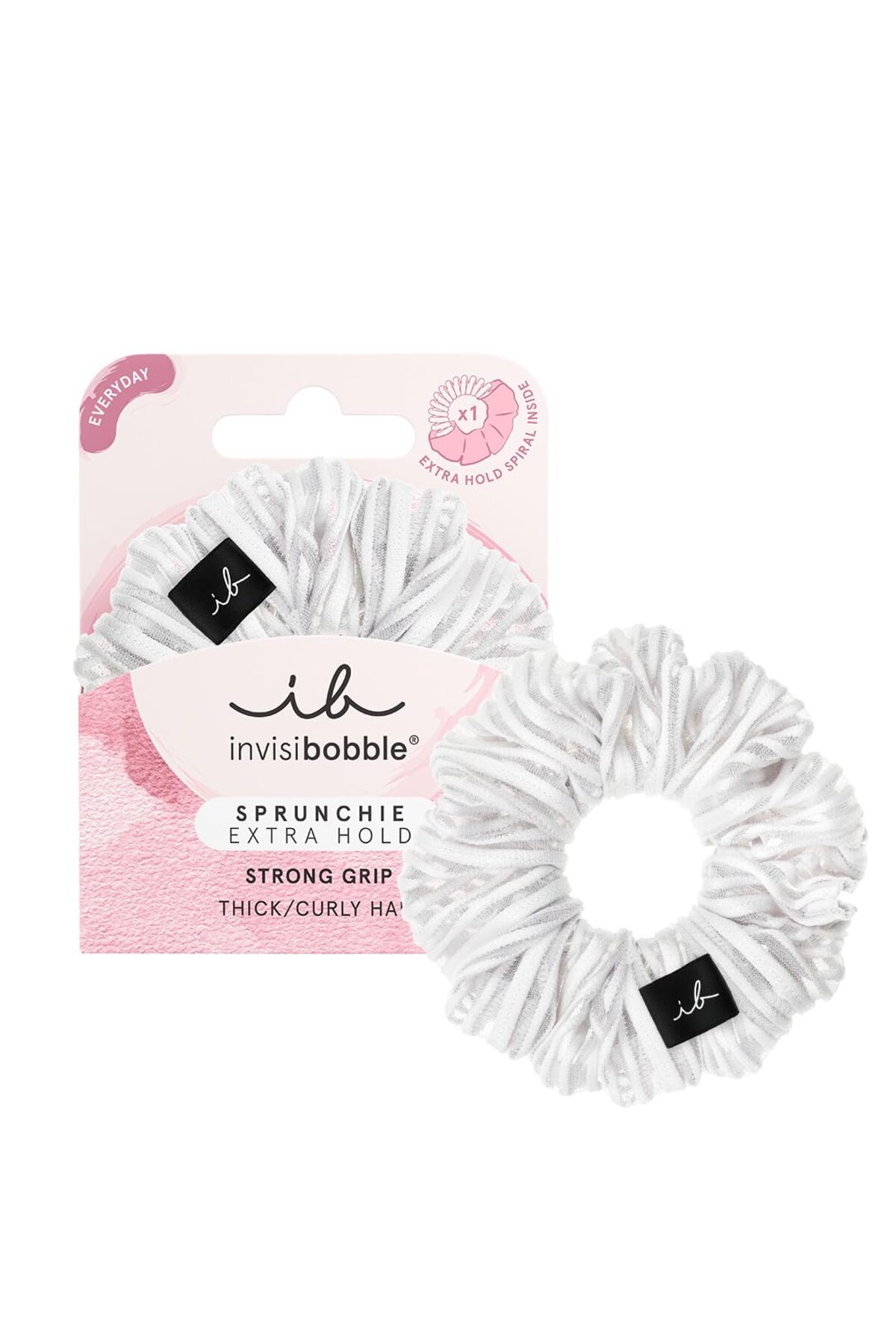 INVISIBOBBLE سگک پارچهای محکم Sprunchie Extra Hold سفید خالص ۱ تکه - B0C7RNHXTH