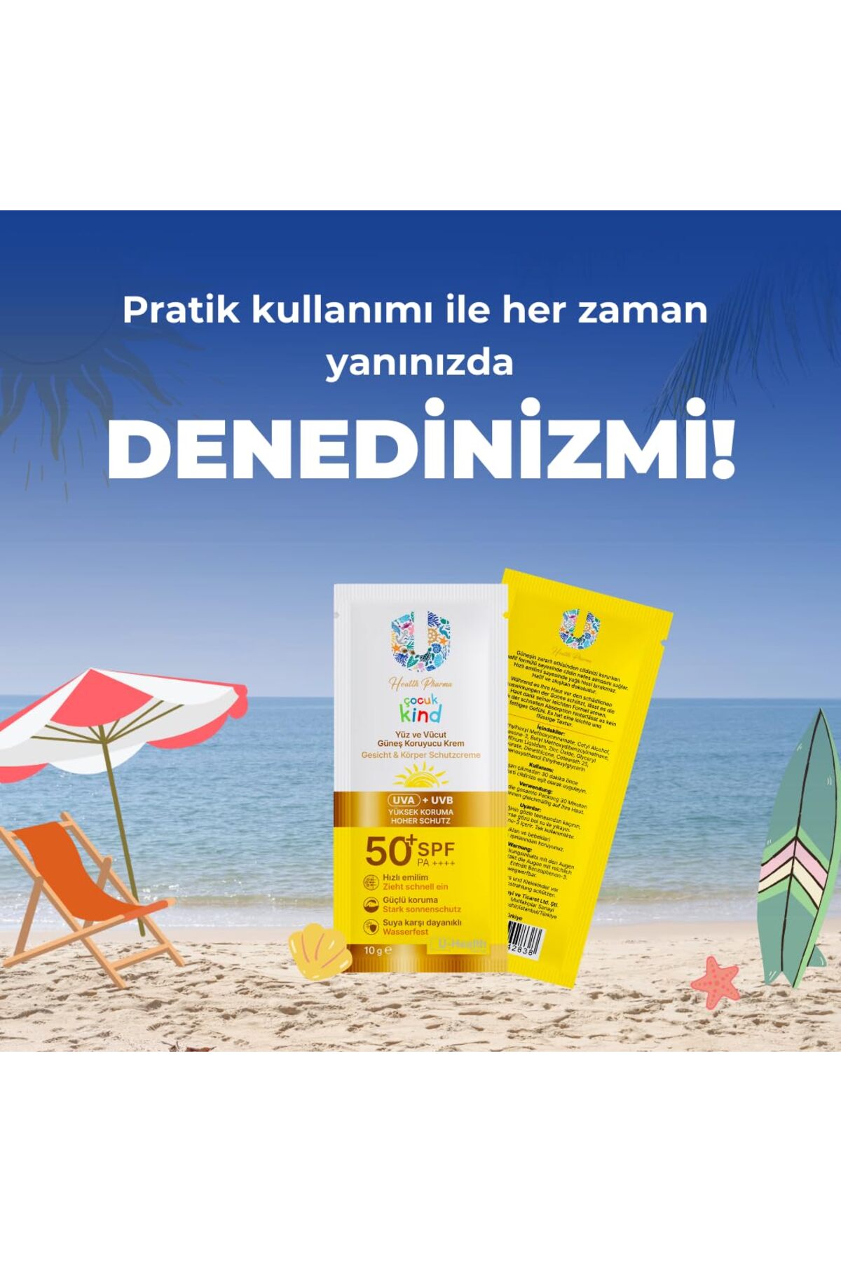 Güneş Kremi 50 SPF Kids 5 Adet 10 Gr — EDCB0D7NKNMTJ — تصویر 3 از 3