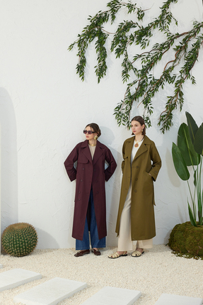 Aker Haki Astarsız Trençkot