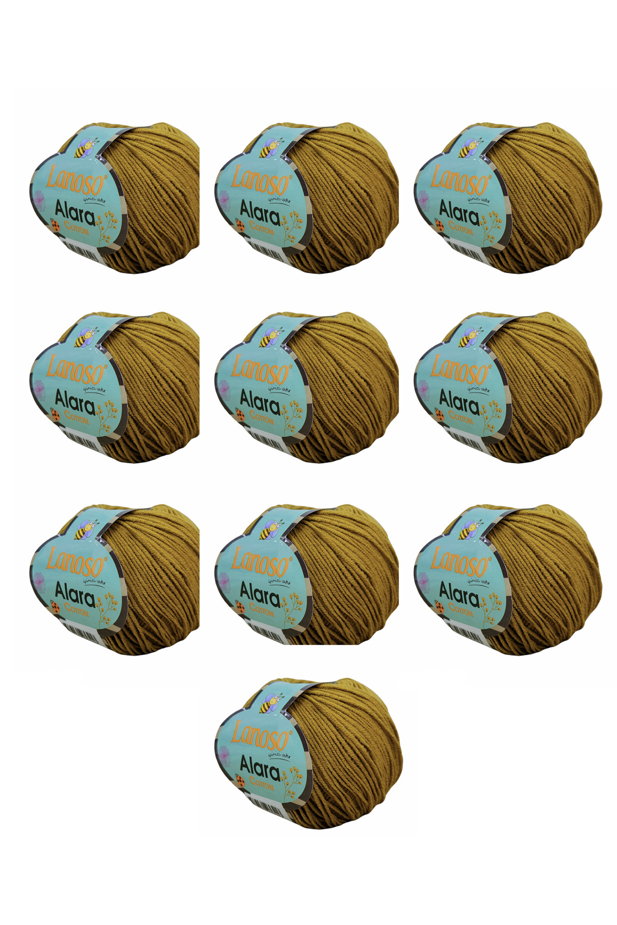 Alara Cotton 10-Pack50 g 140 m Cotton and Acrylic( 906 )Amigurumi and Knitting Yarn