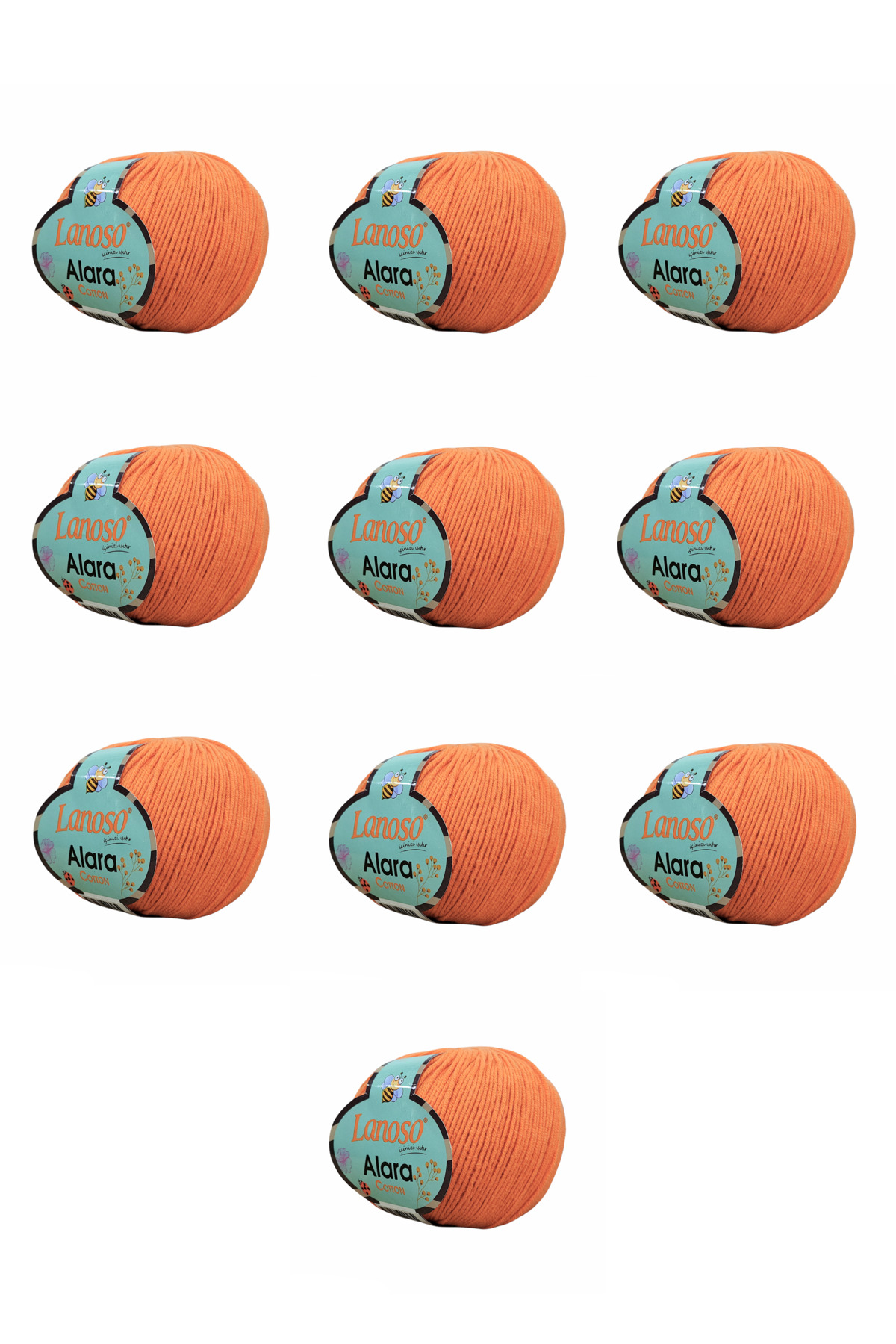 Alara Cotton 10-Pack50 g 140 m Cotton and Acrylic( 934 )Amigurumi and Knitting Yarn