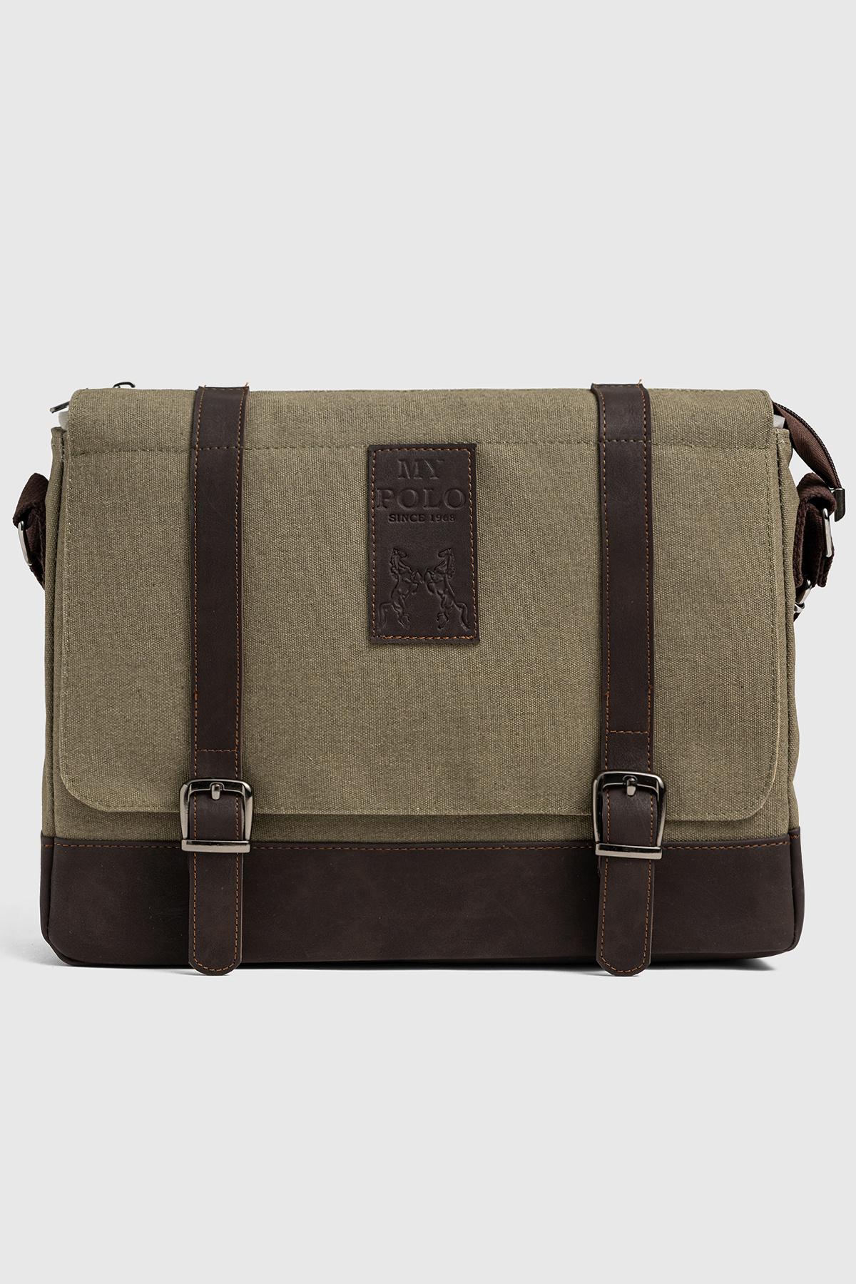 By Hakan  GK75 Omuz Askılı Kanvas (pamuk) Postacı Çantası Çapraz Çanta HAKİ - Görsel 3