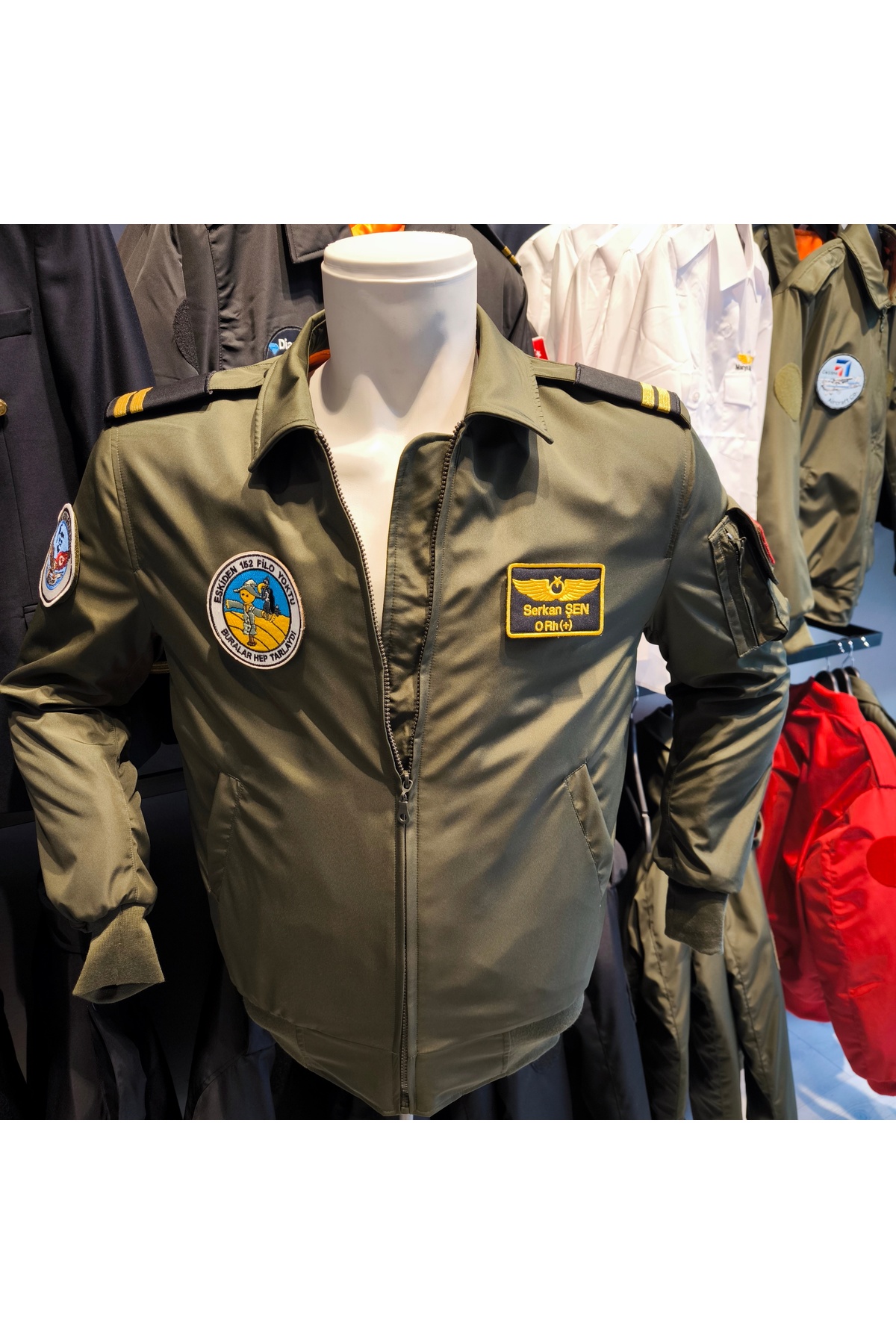 mont Pilot Uçuş Montu-Haki-Pilot İsimlik ve Bayrak Dahildir. görsel 4