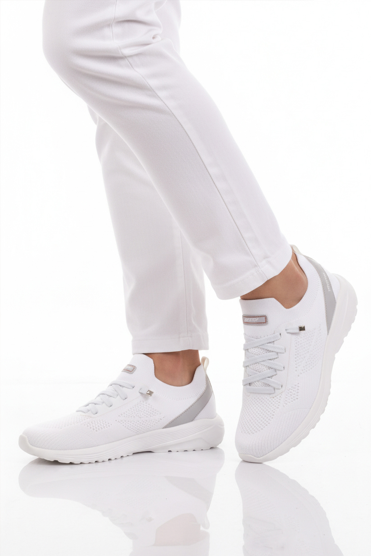 WALKWAY  Bestof Bst-646 M Beyaz Erkek Esnek Hafif Hava Alabilen Rahat Spor Ayakkabı - Görsel 2