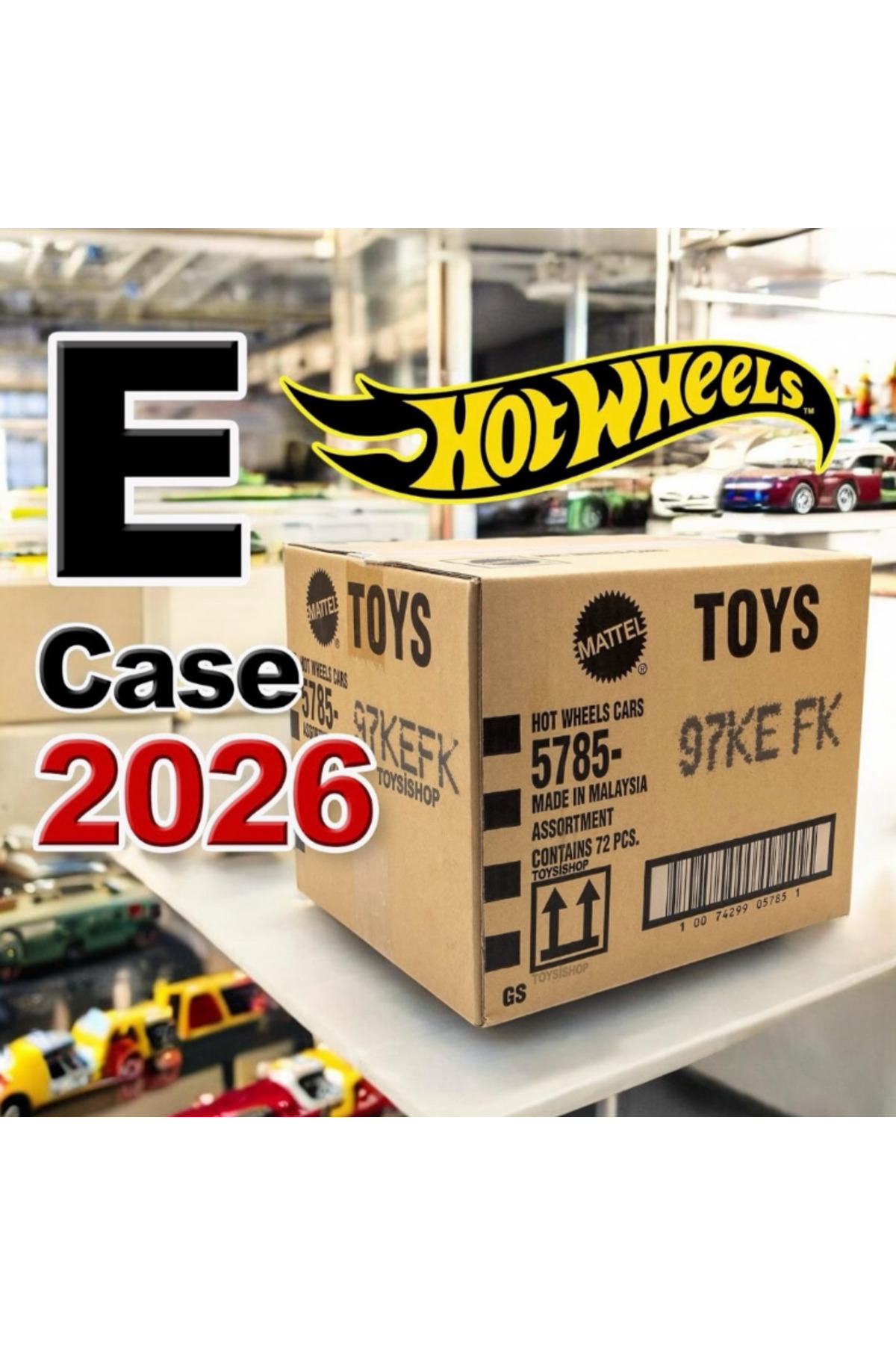 HOT WHEELS 2026 E Case 72'li Kapalı Koli Orijinal Kutu (Factory
