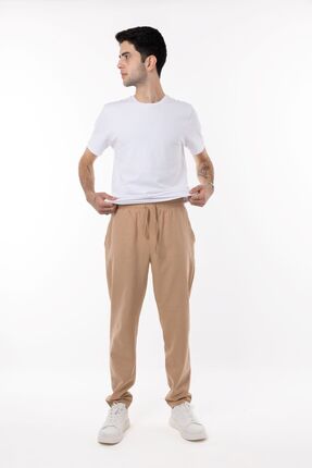 Qaviya Toprak Keten Bej Pantolon