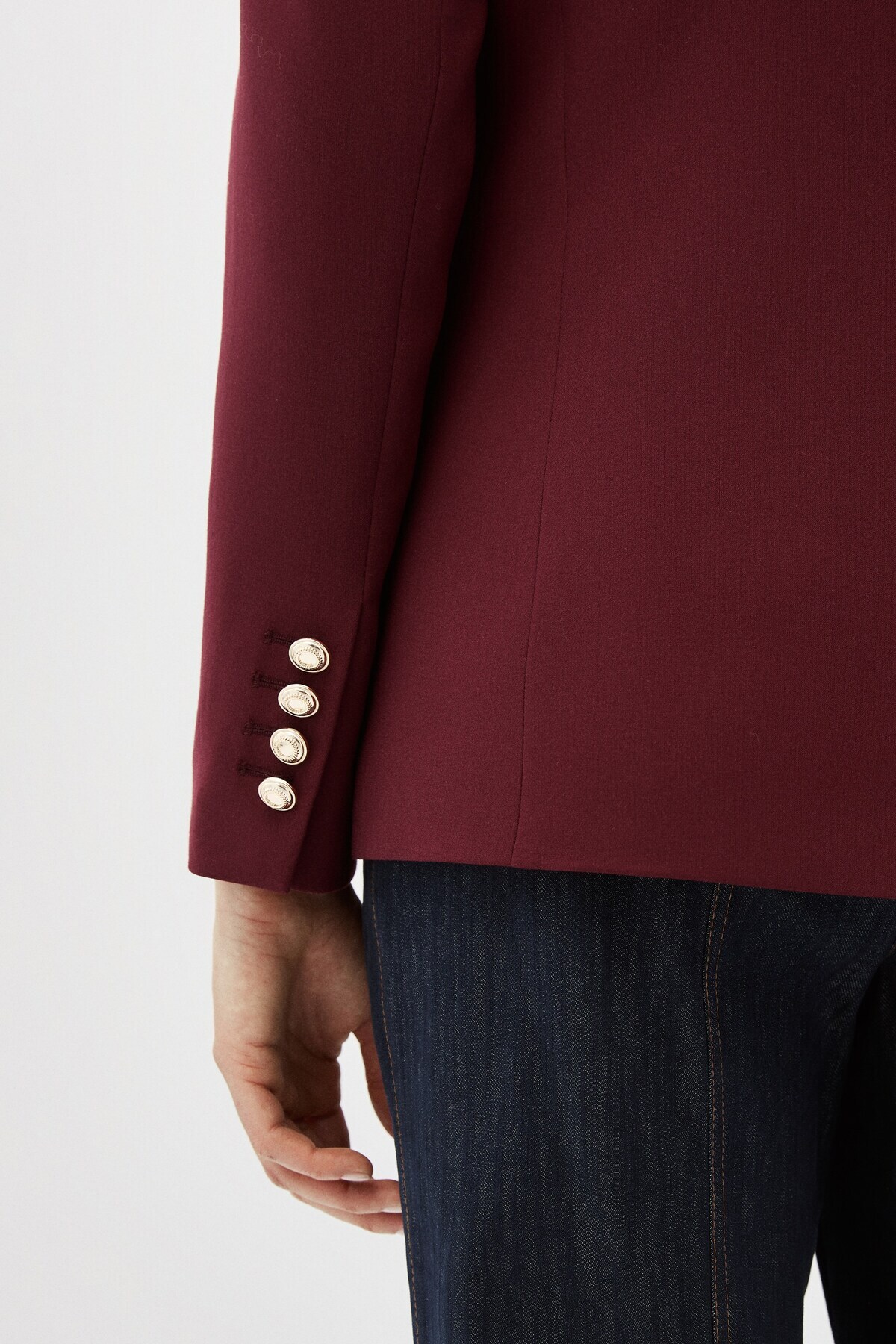 shnwomen Bordo Fularlı Blazer Ceket görsel 5