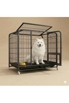 Tasma Market Tekerlekli Metal Köpek Kulübesi ve Taşıma Kafesi 110x72x94 cm – ...