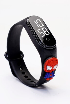 Telvesse Örümcek Adam Figürlü Dijital LED Takvimli Çocuk Kol Saati Dokunmatik...