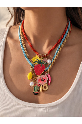 Arthesia Jewelry 3’lü Renkli Charm Kolye Seti Kombinlenebilir Yazlık Kolye