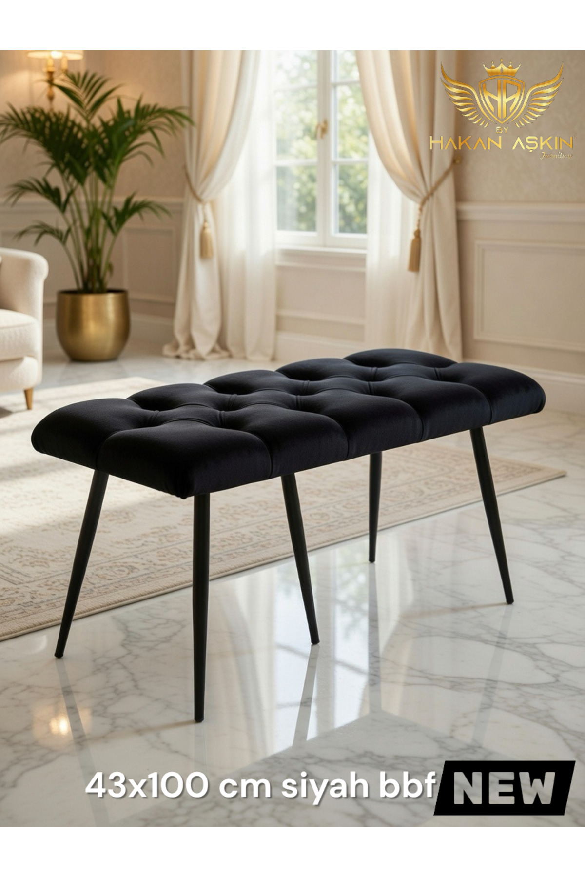 Stella 43x100 cm Puff & Bench Bed Front - Entrance - Living Room - Living Room