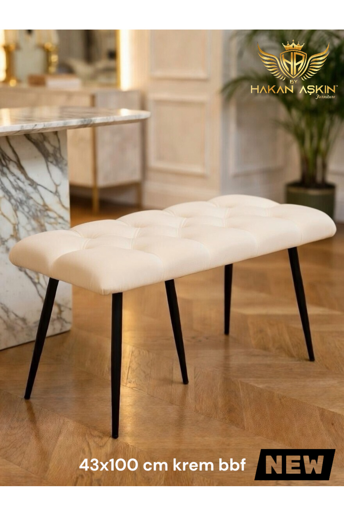 Stella 43x100 cm Puff & Bench Bed Front - Entrance - Living Room - Living Room
