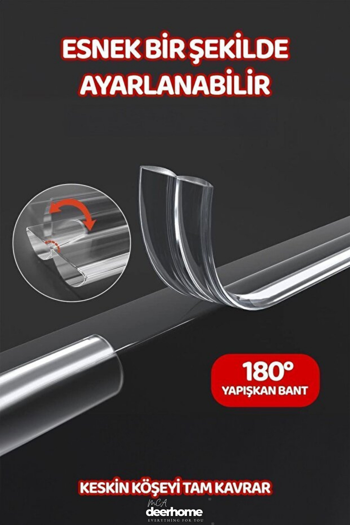 MCA Deerhome Sökülebilir Bebek Çocuk Köşe Koruması Cam Masa Mermer Sehpa Mobilya Köşelik Kenar Koruyucu fotoğrafı 5 (önizleme)
