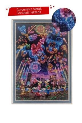 Işlenmiş Mozaik Tablo Mickey Mouse Partisi / 64 X 44 cm H20200019M