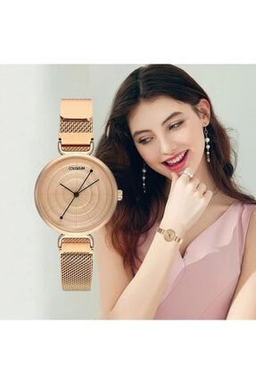Kadın Kol Saati Lüks Moda Şık Trend Bayan Kol Saati Rose Gold CLS7648