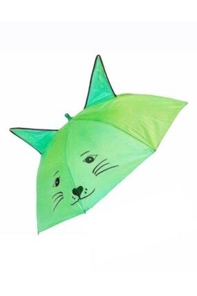 Düdüklü Ve Kulaklı Baston Çocuk Şemsiyesi (yeşil) Mimarobahediyelik425