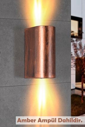 Çift Yönlü Dekoratif Duvar Aplik - Amber Işık Ampuller Dahil dop10424875igo
