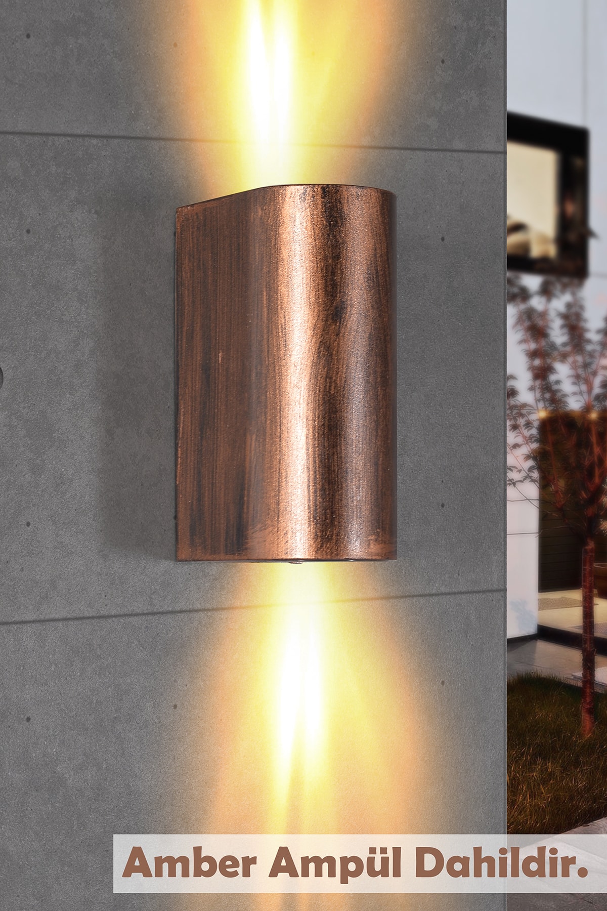 fullreyon Çift Yönlü Dekoratif Duvar Aplik - Amber Işık Ampuller Dahil