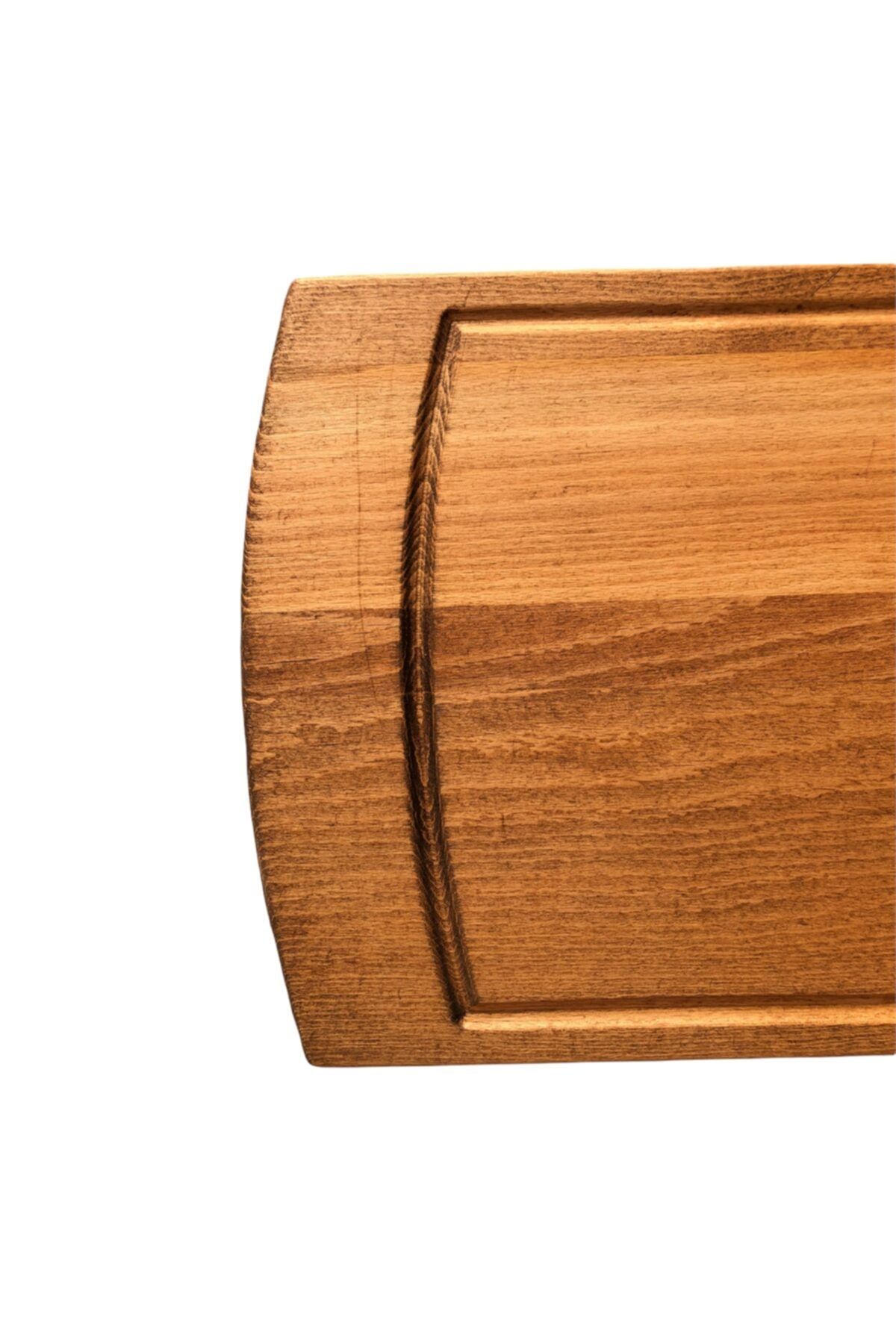 kütükland-Beech Oval Presentation Steak Chopping Cutting Board Small 7