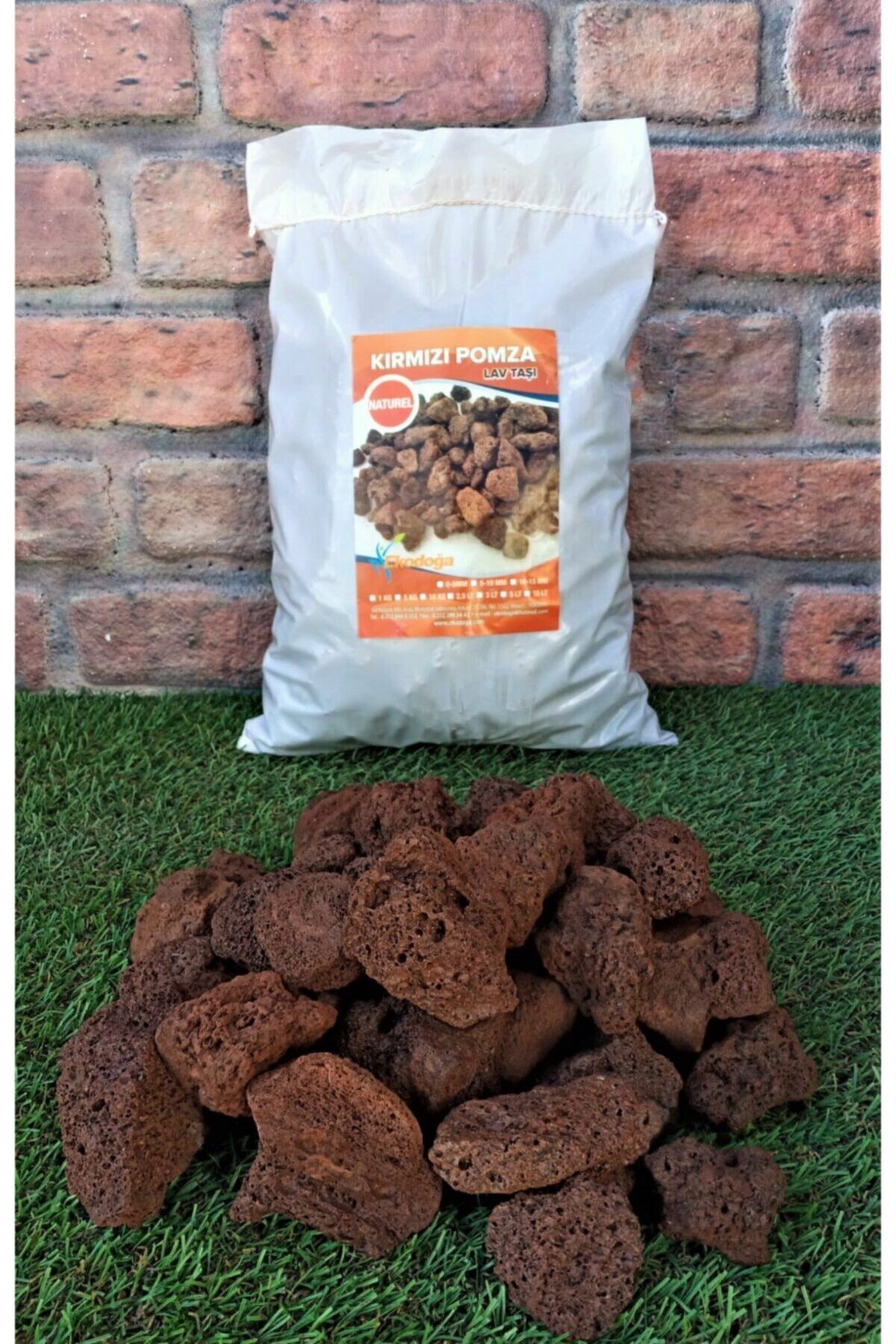 Mangal Taşı 1 Kg 5-10 Cm Gazlı Mangal Taşı Mangal Pomzası Iri Kırmızı Pomza Tüplü Mangal Taşı 2