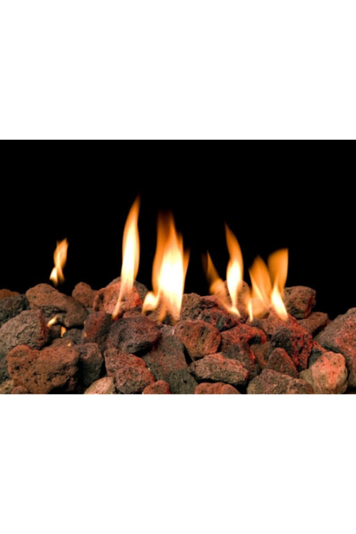 Mangal Taşı 1 Kg 5-10 Cm Gazlı Mangal Taşı Mangal Pomzası Iri Kırmızı Pomza Tüplü Mangal Taşı 4