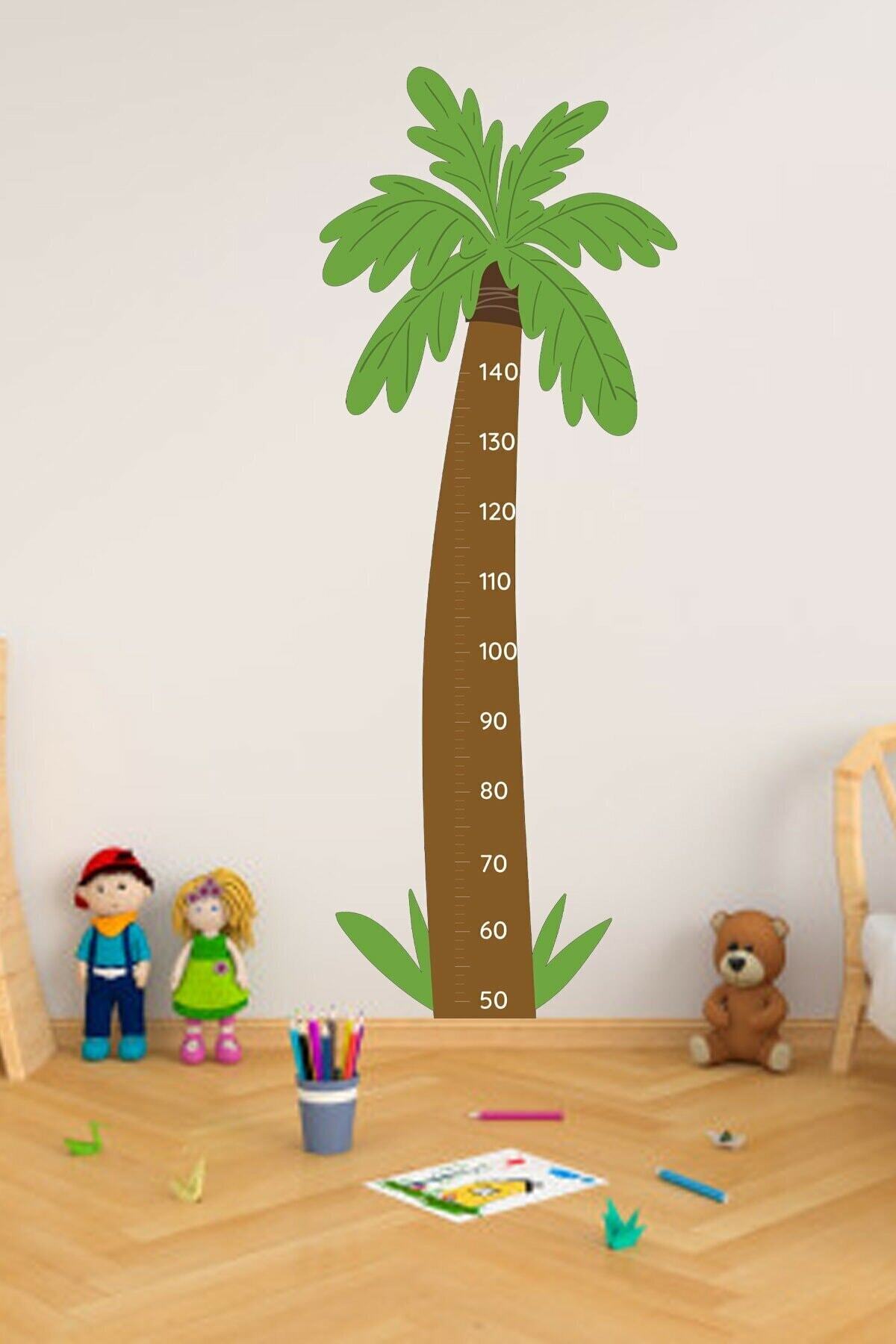 Palmiye Ağacı Desenli Boy Ölçer Duvar Sticker 50x135 Cm