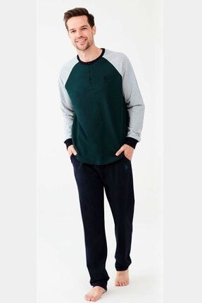 Erkek Koyu Yeşil Pijama Takımı USPOLO18500