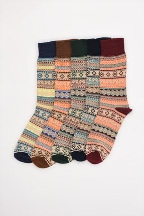 Çok Renkli Erkek 5'li Paket Soket Çorap TMNAW22CO0105