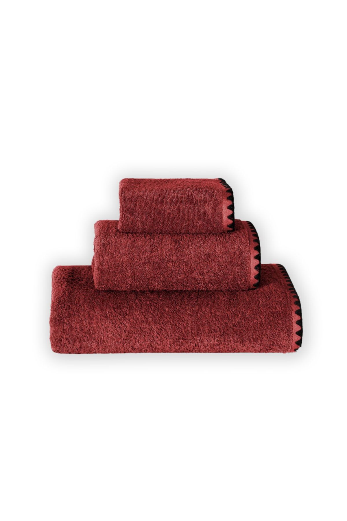 Upline-Set prosoape Janine 3 piese (30X30 50X90 70X140) - Roșu Claret 3