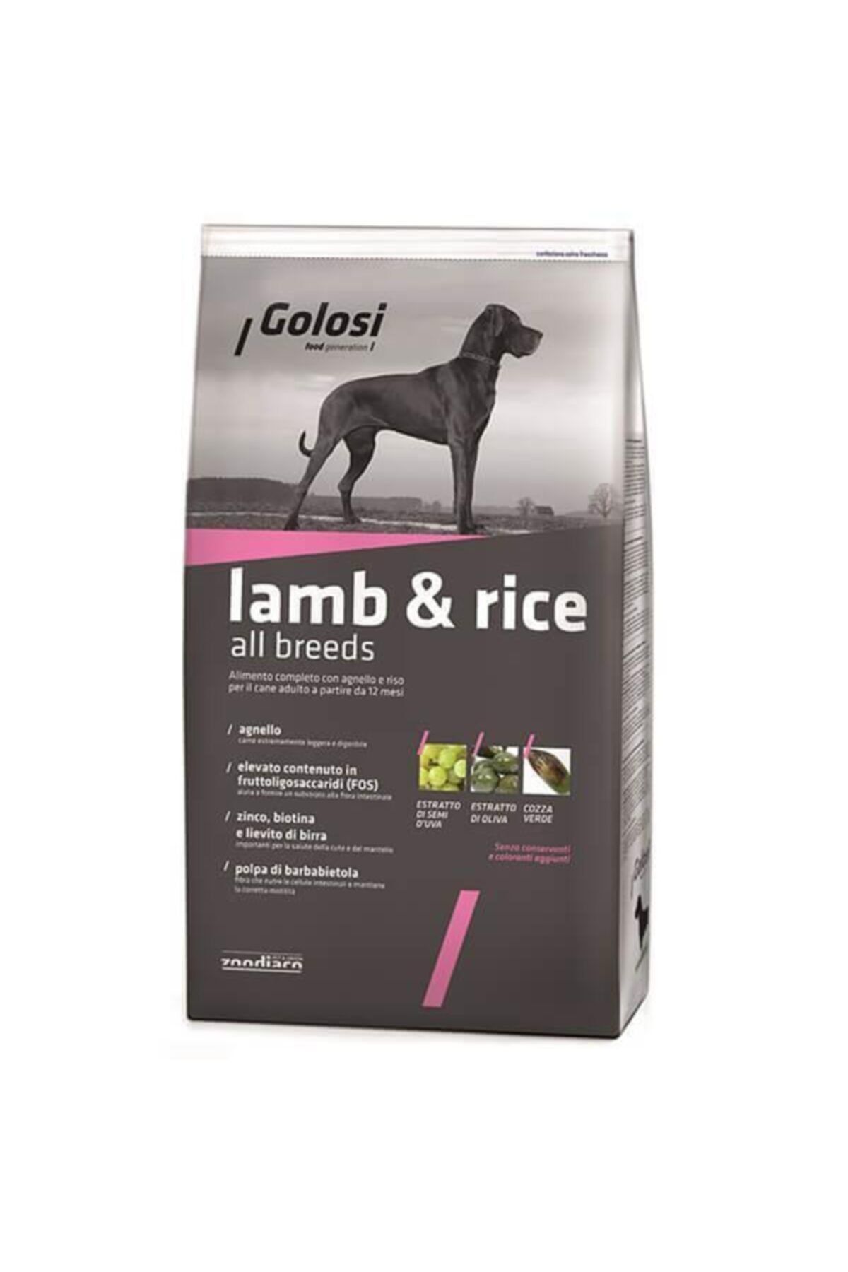 Golosi Tahılsız Kuzu Etli Ve Patatesli Yetişkin Köpek Maması 12 kg