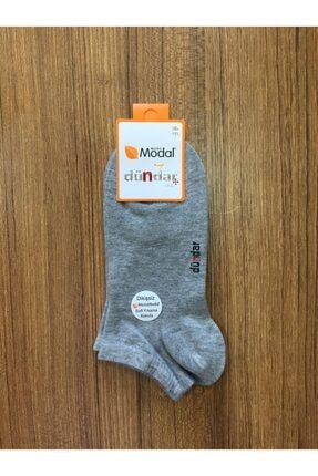 Unisex Gri Modal 3'lü Dikişsiz Patik Çorap UNIMODPT3